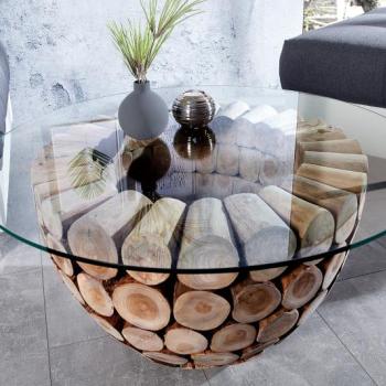 Estila Dizajnový okrúhly konferenčný stolík Pure Nature 70cm obrázok