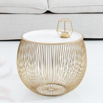 Estila Dizajnový príručný stolík Storage 41cm zlatá obrázok