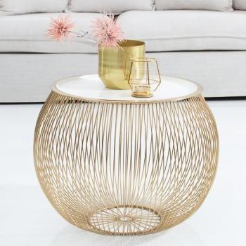 Estila Dizajnový príručný stolík Storage 51cm zlatá obrázok