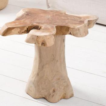 Estila Dizajnový príručný stolík Teak Root 40cm obrázok