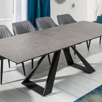 Estila Dizajnový rozkladací jedálenský stôl sivohnedý Laguna s čiernymi kovovými nohami 180/230cm obrázok