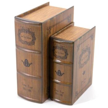 Estila Dizajnový set kožených kníh Victor Hugo v hnedom koloniálnom štýle s dekoratívnym motívom 27cm obrázok