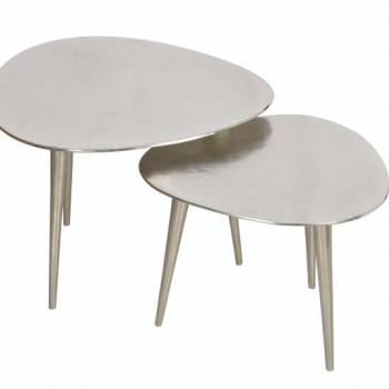 Estila Dizajnový set strieborných konferenčných stolíkov Elements 50cm obrázok