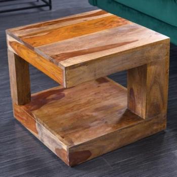 Estila Dizajnový štvorcový konferenčný stolík Giant z masívneho dreva sheesham hnedej farby 45cm obrázok