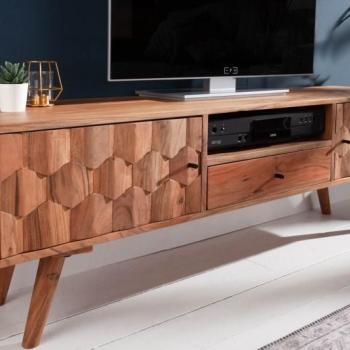 Estila Dizajnový televízny stolík Mozaika z palisandrového masívu 140cm obrázok
