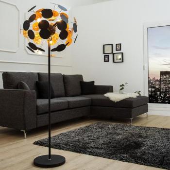 Estila Exkluzívna moderná stojaca lampa Infinity 170 cm čierno - zlatá obrázok