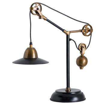 Estila Industriálna čierna kovová lampa Brooklyn s mosadznými prvkami 43cm obrázok