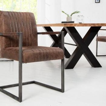 Estila Industriálna jedálenská stolička Imperial hnedá 88cm obrázok