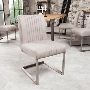 Estila Industriálna jedálenská stolička Inspirativo 57cm so svetlosivým poťahom obrázok
