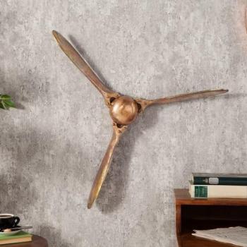 Estila Industriálna nástenná dekorácia Vrtuľa v medenej farbe 60cm obrázok