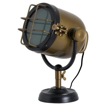 Estila Industriálna stolná lampa Spotlight mosadzná/čierna obrázok