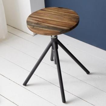 Estila Industriálna vysoko nastaviteľná taburetka Factory 48cm z masívu obrázok