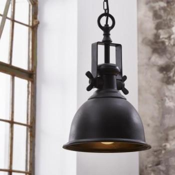 Estila Industriálna závesná lampa Castor v čiernej farbe z kovu 45cm obrázok