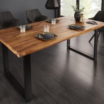 Estila Industriálny dizajnový hnedý jedálenský stolík Steele Craft z masívneho dreva 180cm obrázok