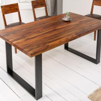 Estila Industriálny dizajnový masívny jedálensky stôl Steele Craft z palisandrového dreva 140cm obrázok