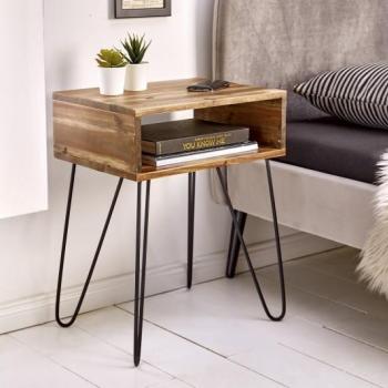 Estila Industriálny dizajnový nočný stolík Glendale 40cm obrázok