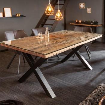 Estila Industriálny jedálenský stôl Barracuda z dreva s kovovými nohami 180cm obrázok