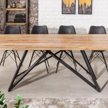 Estila Industriálny jedálenský stôl Steele Craft do jedálne z masívneho mangového dreva s čiernymi nohami z kovu 240cm obrázok