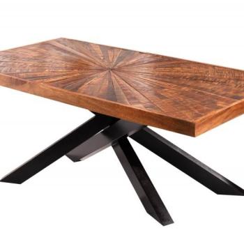 Estila Industriálny konferenčný stolík Fair Haven s prekríženými čiernymi nohami 105cm obrázok