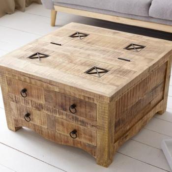 Estila Industriálny konferenčný stolík Steele Craft 70cm s úložným priestorom obrázok