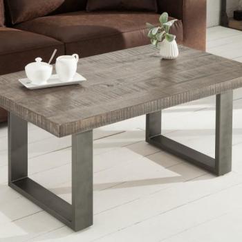 Estila Industriálny konferenčný stolík z masívu Steele Craft 100cm sivá obrázok
