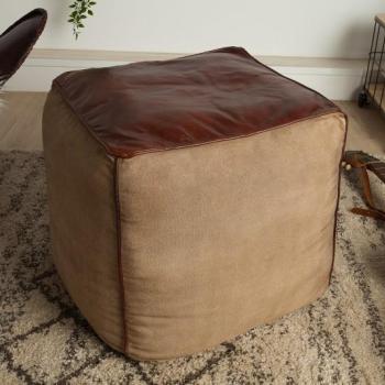 Estila Industriálny luxusný taburet Marlon hnedý 45 cm obrázok