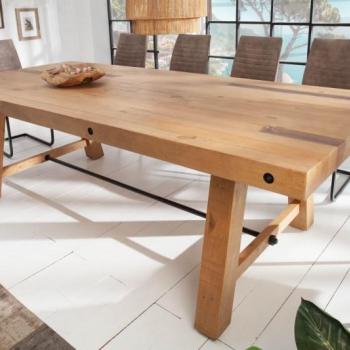 Estila Industriálny masívny jedálenský stôl Roseville v svetlohnedej farbe 240cm obrázok