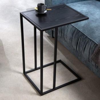 Estila Industriálny príručný stolík Industria Negra v prevedení jaseň čierna 45cm obrázok