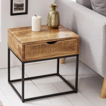 Estila Industriálny príručný stolík Steele Craft 45cm mango obrázok
