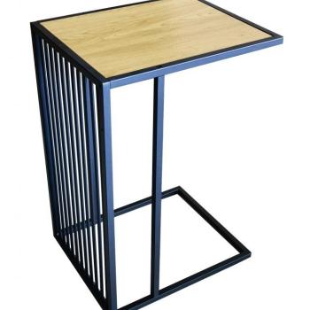Estila Industriálny príručný stolík Westford v atypickom prevedení s kovovou čiernou konštrukciou s podstavcom 60cm obrázok