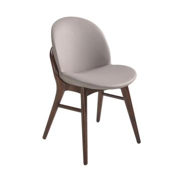 Estila Jedálenská stolička Vita Naturale čalúnená ekokožou v elegantnej norkovej farbe z masívneho dreva v prevedení orech 79cm obrázok