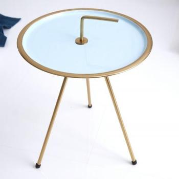Estila Jedinečný príručný stolík Gedling Turquoise Gold obrázok