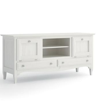 Estila Klasický elegantný TV stolík Fontana z masívneho dreva so zásuvkami, poličkami a dvierkami 140cm obrázok