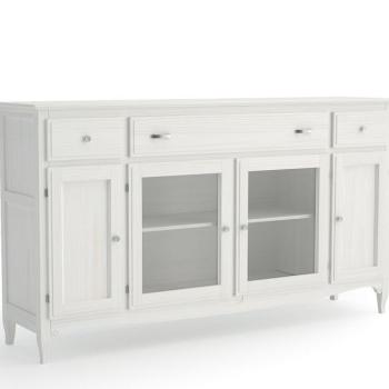 Estila Klasický elegantý príborník Fontana z masívneho dreva s tromi zásuvkami a dvierkami 190cm obrázok