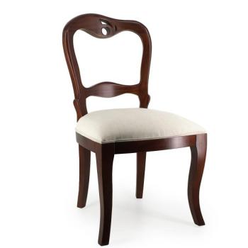 Estila Koloniálna jedálenská stolička M-VINTAGE z masívneho mahagónového dreva s béžovým čalúnením 93cm obrázok