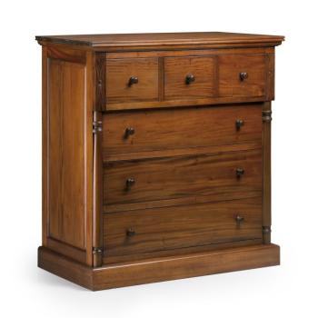 Estila Koloniálna luxusná komoda M-VINTAGE z masívneho dreva hnedej farby so šiestimi zásuvkami 110cm obrázok