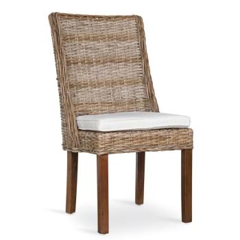 Estila Koloniálna stolička Rattan v hnedej farbe s nohami z masívu 96cm obrázok