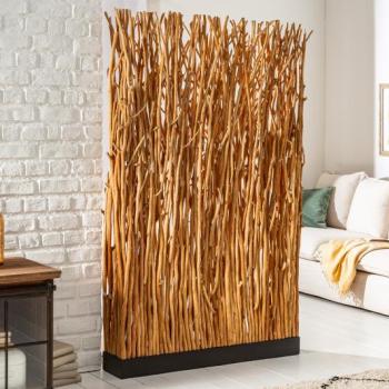 Estila Koloniálna vysoká stojaca lampa Euphoria v podobe paravánu z dreva 180cm obrázok