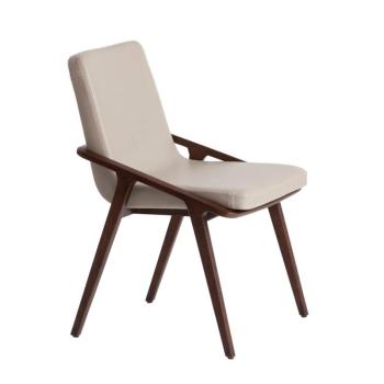 Estila Kožená jedálenská stolička Vita Naturale z masívneho dreva 80cm obrázok