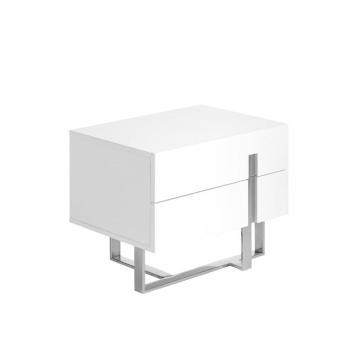 Estila Lakovaný moderný nočný stolík Forma Moderna s chrómovým detailom 60cm obrázok