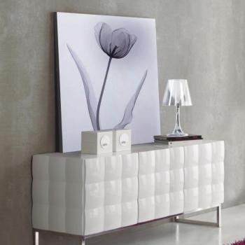 Estila Lesklý moderný príborník Donato 150cm v bielej farbe obrázok