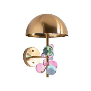 Estila Luxusná art-deco nástenná lampa Ciel so zlatou kovovou konštrukciou s farebnými sklenenými prvkami 25cm obrázok