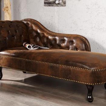 Estila Luxusná leňoška Chesterfield Brown Antik Look obrázok