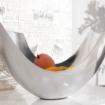 Estila Luxusná moderná dekoračná misa Abstrakt 35 cm strieborná obrázok