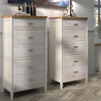 Estila Luxusná moderná komoda Genova z masívneho dreva s piatimi zásuvkami 132cm obrázok
