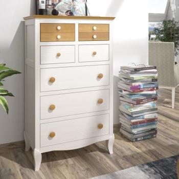 Estila Luxusná moderná vysoká komoda Basilea z masívu so siedmimi zásuvkami 125cm obrázok