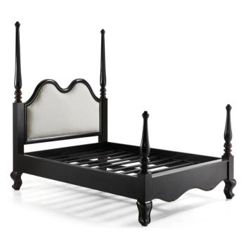 Estila Luxusná posteľ VINTAGE DARK s okrasnými stĺpikmi 160cm obrázok