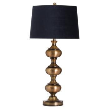 Estila Luxusná stolná lampa Perceiro s čiernym kruhovým tienidlom a bronzovým podstavcom zo živice 92cm obrázok