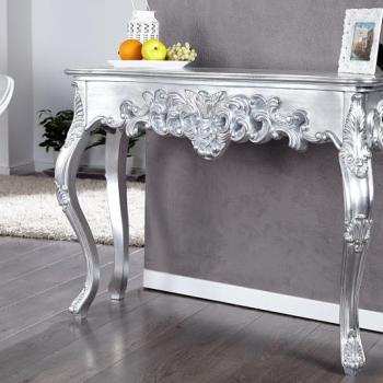 Estila Luxusná štýlová strieborná Antická konzola Venice 110cm strieborná obrázok