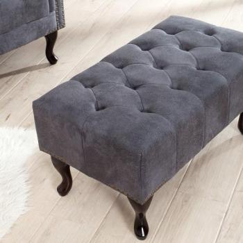 Estila Luxusná taburetka Chesterfield Antik Look šedá obrázok